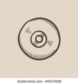 Reel tape deck player recorder vector sketch icon isolated on background. Hand drawn Reel tape deck player recorder icon. Reel tape deck player recorder sketch icon for infographic, website or app.