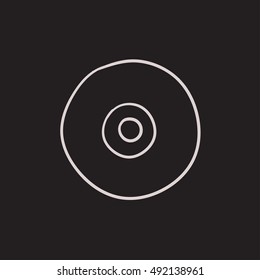 Reel tape deck player recorder vector sketch icon isolated on background. Hand drawn Reel tape deck player recorder icon. Reel tape deck player recorder sketch icon for infographic, website or app.