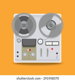 reel tape recorder. Cute Vector illustration