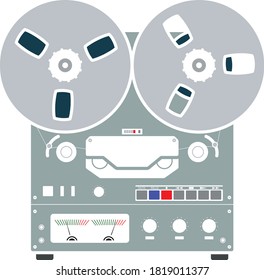 Reel Tape Recorder Icon. Flat Color Design. Vector Illustration.