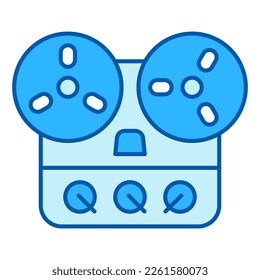 Reel tape recorder - icon, illustration on white background, similar style