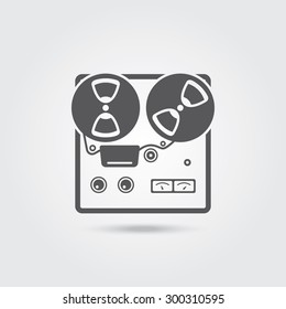 Reel tape recorder icon. Vector illustration