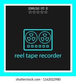 reel tape recorder vector icon