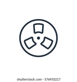 reel thin line icon set on white background, audio, music, flat, minimalistic