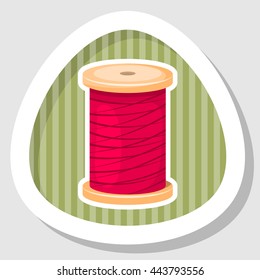 Reel with thread, vector illustration in cartoon style