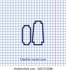 Reel of threads, vector outline icon