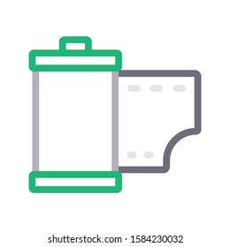 reel vector color line icon 