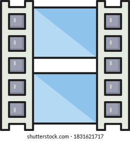 reel vector colour line icon 