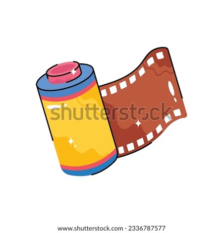 Reel vector filled outline Sticker. EPS 10 file