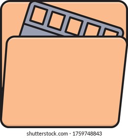 reel vector flat color icon 