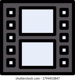reel vector  flat color icon