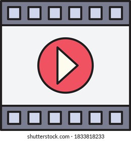 reel vector flat color icon