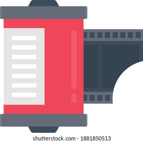 icono de color plano del vector del carrete