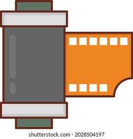 icono de color plano del vector del carrete