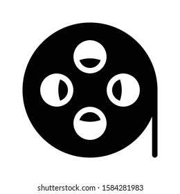 reel vector glyph flat icon 