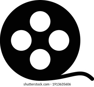 reel vector glyph flat icon