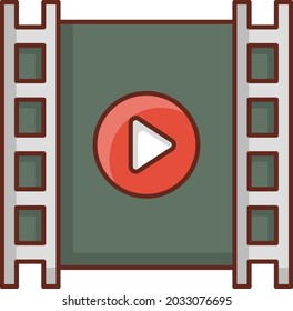 reel Vector illustration on a transparent background. Premium quality symbols. Vector Line Flat color  icon for concept and graphic design.