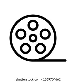 reel vector thin line icon 