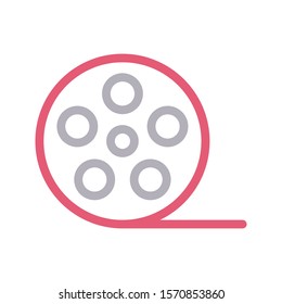 reel vector thin line icon 