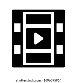 reel video vector glyph flat icon 