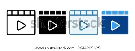 Reels Icon Set Multiple Style Collection