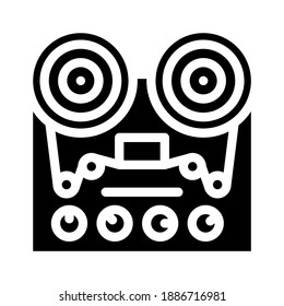 reel-to-reel tape player glyph icon vector. reel-to-reel tape player sign. isolated contour symbol black illustration