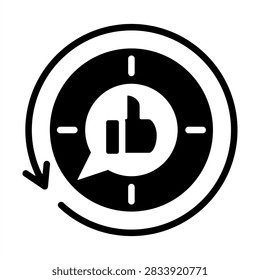 Reengagement Icon - Solid Black Glyph Icons For Sales Promotion and Business Marketing
