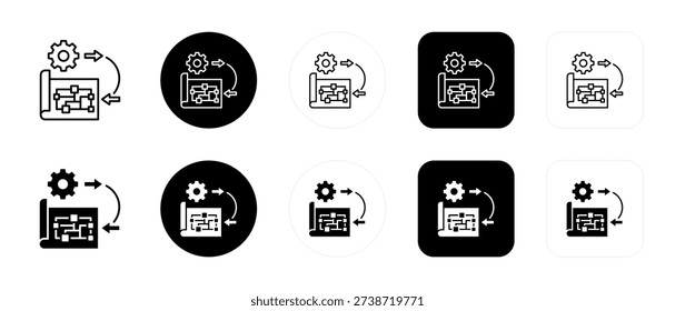 Reengineering Icon White And Black Background Style