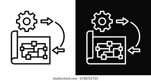 Reengineering Icon White And Black Background Style
