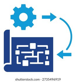Reengineering Simple and clear vector icon. For presentation website, promote, product, service, digital, e-marketing, dominant icon.