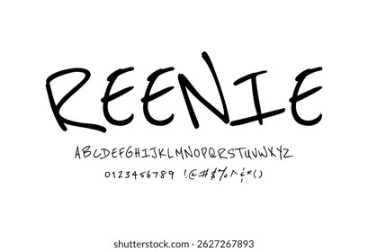 Reenie font typeset — perfect for logos, headlines, and a wide range of creative projects,  delivered as a clean vector illustration