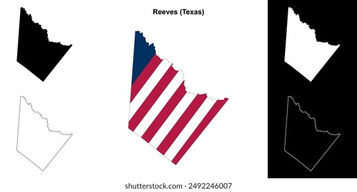 Reeves County (Texas) outline map set