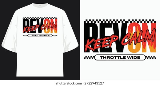 reevon halten ruhig drossel breit motorsport renn grafik tee t shirt design vektor grafik kunst
