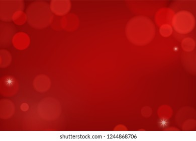 ref bokeh christmas light background. blurred red and pink dot for banner, poster and web background for Christmas and new year in vector illustration