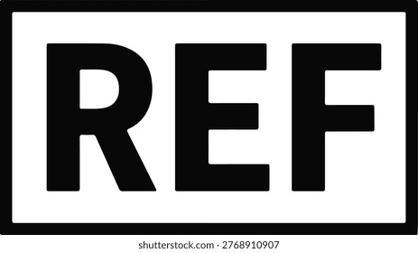 REF Reference Number Medical Device Label Rectangle Black White Vector Icon