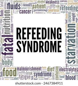 Refeeding Syndrome word cloud conceptual design isolated on white background.