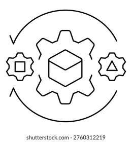 Refelx Based Icon - Reactive Agent Mechanism Concept for AI Stimulus Response Symbol
