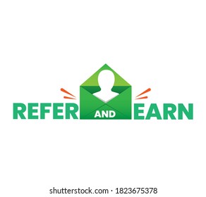 Refer and earn design template. Design layout for recruiters. Creative concept for human resources.