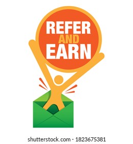 Refer and earn design template. Design layout for recruiters. Creative concept for human resources.