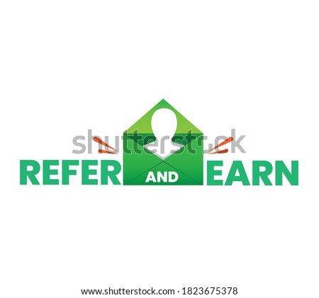 Refer and earn design template. Design layout for recruiters. Creative concept for human resources.
