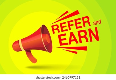 Refer and earn design template. Referral program concept.