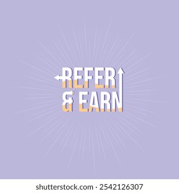 Logotipo da Earn com letras em negrito, apresentando um megafone, seta e ícone de moeda ideal para emblemas do programa de referência e banners.