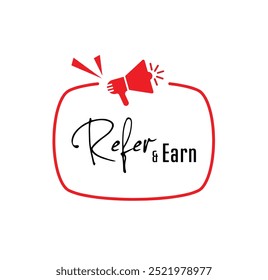 refer and earn sign information text	