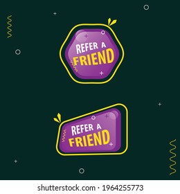 Refer a friend badges design. Vector illustration.