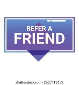 Refer a friend banner with a gradient of blue and purple colors, perfect for encouraging referrals and promoting your business
