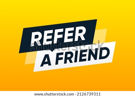 Refer a friend banner template. Vector illustration