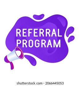 Refer friend banners. Referral program icon, marketing label and refer friends badge. Business suggestions program stickers. Vector illustration