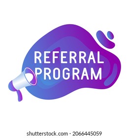 Refer friend banners. Referral program icon, marketing label and refer friends badge. Business suggestions program stickers. Vector illustration