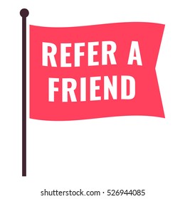 Refer a friend. Flag icon, symbol. Flat vector illustration on white background.