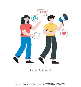 Refer A Friend  flat style design vector illustration. stock illustration
